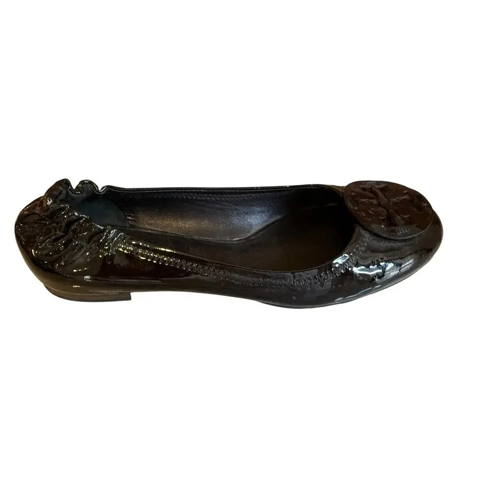 Tory Burch Reva Patent Leather Ballet Flats Black 7